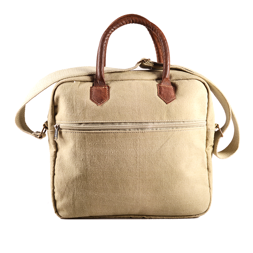 WOAVIN LAPTOP CASE CANVAS LEATHER HANDLE