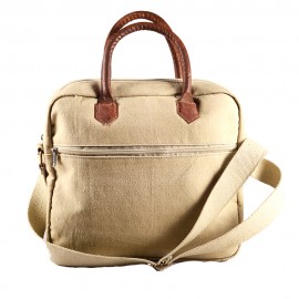 WOAVIN LAPTOP CASE CANVAS LEATHER HANDLE