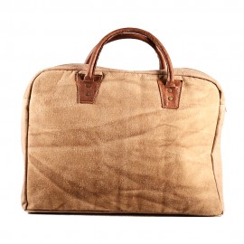 WOAVIN LAPTOP CASE CANVAS LEATHER HANDLE