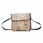 WOAVIN LEATHER BAG W/HAIR ANIMAL PRINT