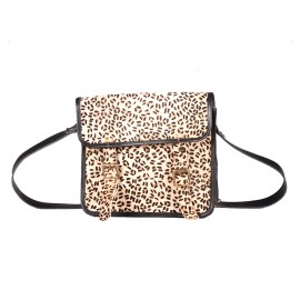 WOAVIN LEATHER BAG W/HAIR ANIMAL PRINT