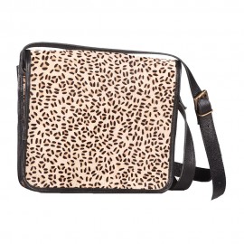 WOAVIN LEATHER BAG W/HAIR ANIMAL PRINT