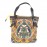 WOAVIN HAND EMBROIDERED BAG CHAINSTICH WOOL W/LEATHER TRIMMING