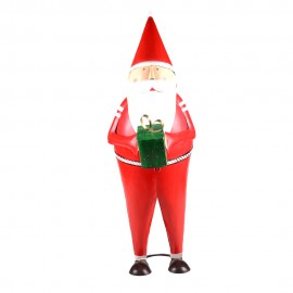 WOAVIN IRON PAINTED SANTA WITH GIFT BOX IN HAND
