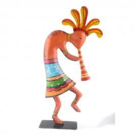 WOAVIN IRON PAINTED KOKOPELLI BLUE HAT