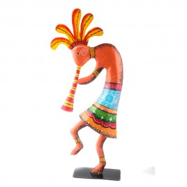 WOAVIN IRON PAINTED KOKOPELLI BLUE HAT