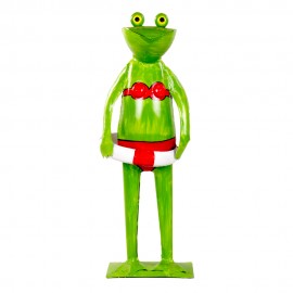 WOAVIN IRON PAINTED FEMALE FROG WITH TYRE