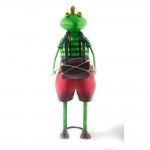 WOAVIN FROG MUSICIAN W/DRUM IRON PAINTED