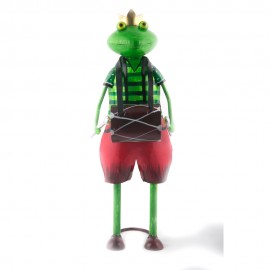WOAVIN FROG MUSICIAN W/DRUM IRON PAINTED