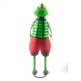 WOAVIN FROG MUSICIAN W/DRUM IRON PAINTED