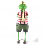 WOAVIN FROG MUSICIAN W/TRUMPET IRON PAINTED
