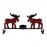 WOAVIN IRON PAINTED 2 MOOSE CANDLE STAND