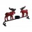 WOAVIN IRON PAINTED 2 MOOSE CANDLE STAND