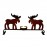 WOAVIN IRON PAINTED 2 MOOSE CANDLE STAND