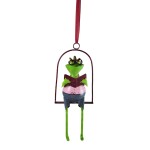 WOAVIN IRON PAINTED FROG WITH READING BOOK