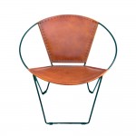 WOAVIN IRON LEATHER HOOP CHAIR