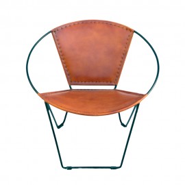 WOAVIN IRON LEATHER HOOP CHAIR