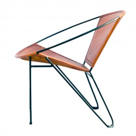WOAVIN IRON LEATHER HOOP CHAIR