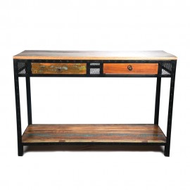 WOAVIN INDUSTRIAL CONSOLE TABLE MS PC RECLAIMED WOODEN