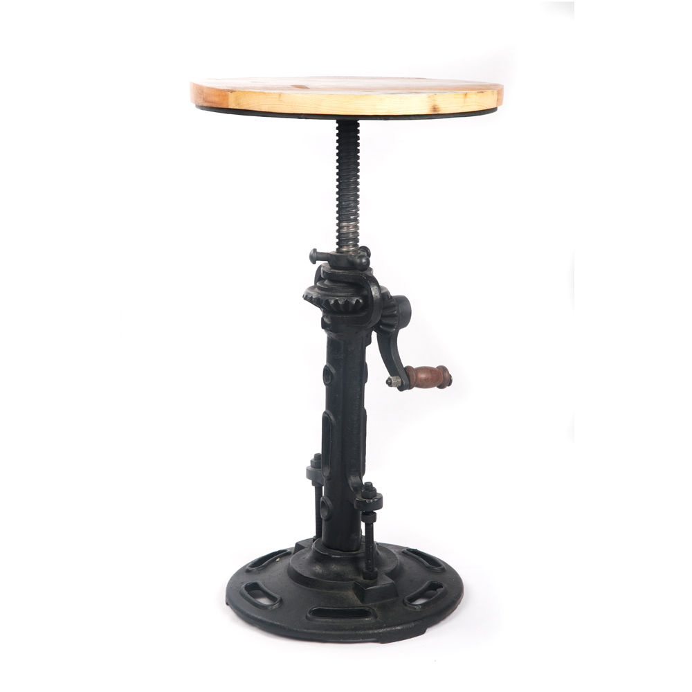 WOAVIN INDUSTRIAL BAR STOOL CAST IRON PC WOODEN SEATING