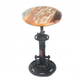 WOAVIN INDUSTRIAL BAR STOOL CAST IRON PC WOODEN SEATING