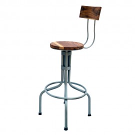 WOAVIN INDUSTRIAL BAR COUNTER  WOODEN METAL STOOL