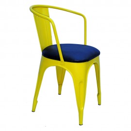 WOAVIN BISTRO CHAIR WITH ARM CUSHIONED SEAT