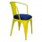 WOAVIN BISTRO CHAIR WITH ARM CUSHIONED SEAT