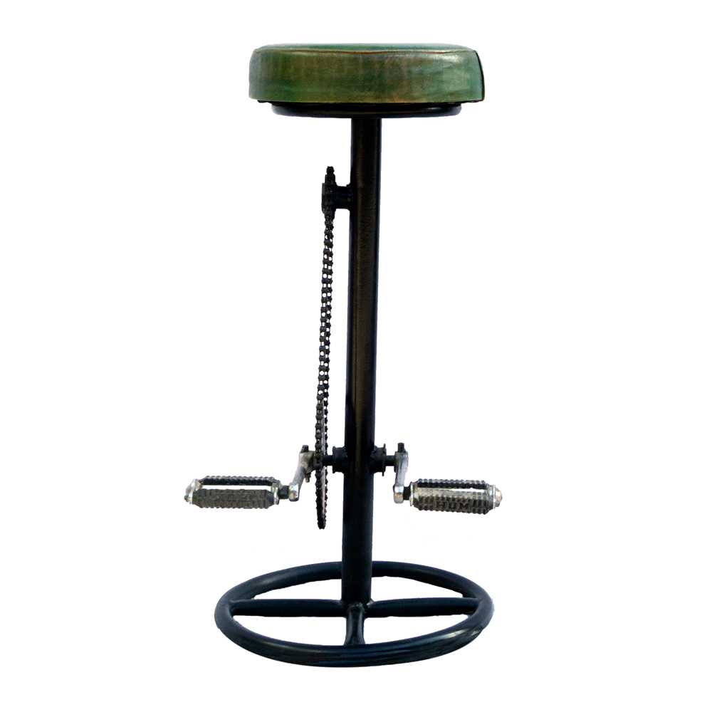WOAVIN INDUSTRIAL BAR STOOL LEATHER RECLINER SEAT