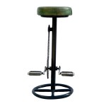 WOAVIN INDUSTRIAL BAR STOOL LEATHER RECLINER SEAT