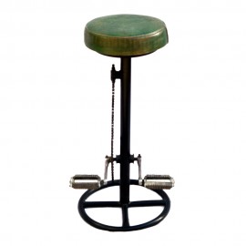 WOAVIN INDUSTRIAL BAR STOOL LEATHER RECLINER SEAT