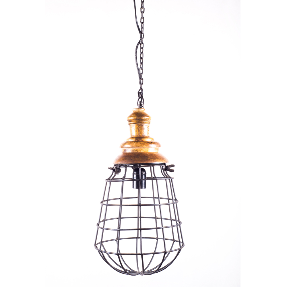 WOAVIN GEOMETRIC METAL WOODEN PENDANT LAMP 
