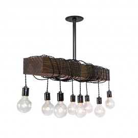 WOAVIN FARMHOUSE WOODEN BLOCK METAL HANING LAMP